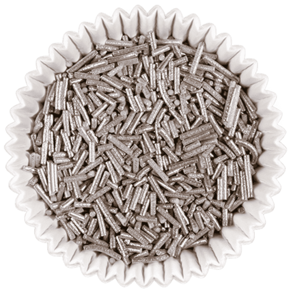 Metallic Silver Bar Sprinkles