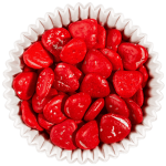 قلبی شکلاتی قرمز